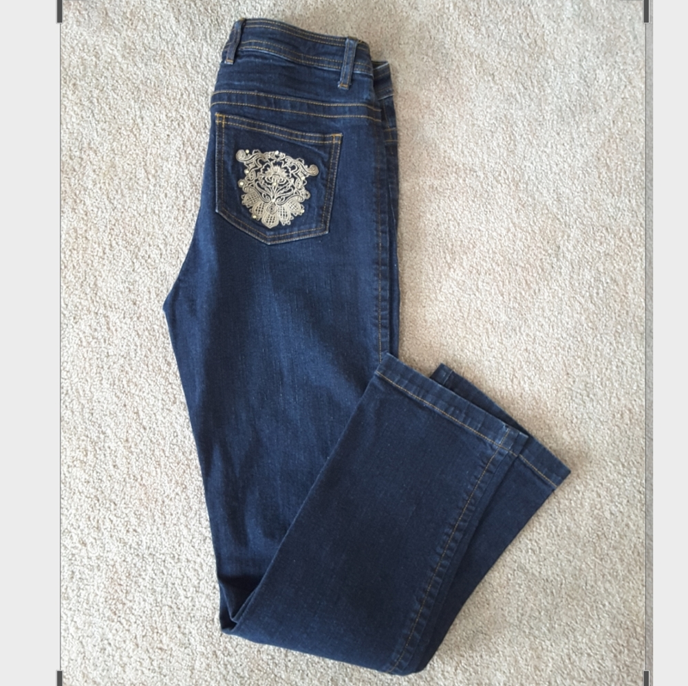 Jeans Georgiou Studio Dark Wash Straight Leg sz 8 - Picture 4 of 7
